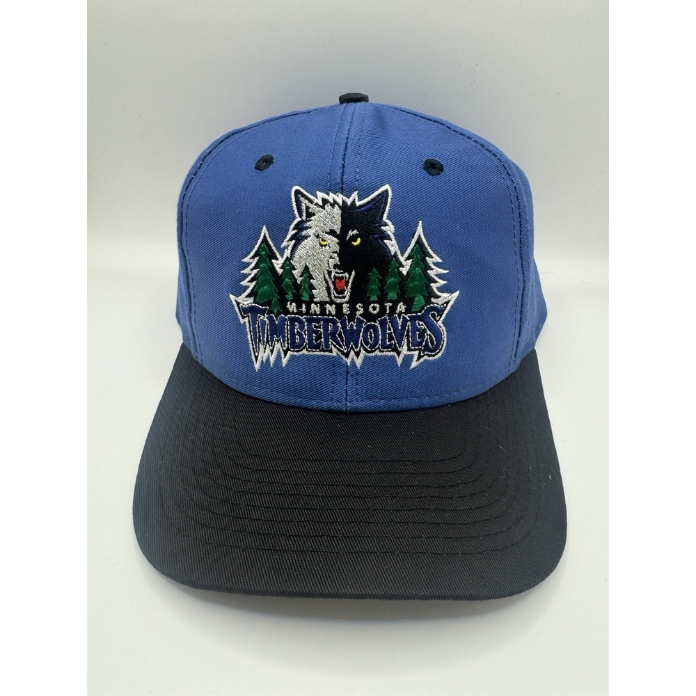 Vintage 90s Minnesota Timberwolves Logo 7 Snapback Hat NBA Gray Underbill